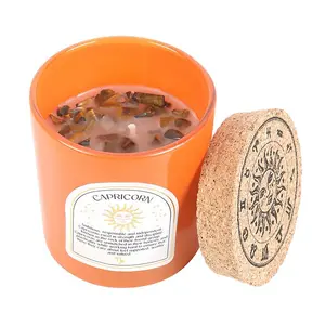 Something Different Capricorn Sandalwood & Jasmine Tigers Eye Scented Candle Orange/Brown (One Size)