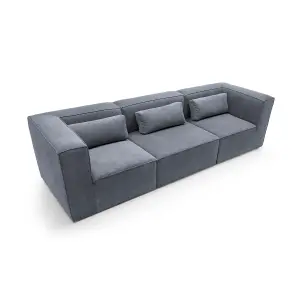 Doris Modular 4 Seater Sofa in Dark Grey Cord Chenille