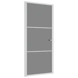 Berkfield Interior Door 93x201.5 cm White ESG Glass and Aluminium