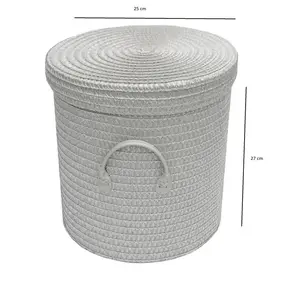 Laundry Basket Light Grey / 27cm H x 25cm W x 25cm D