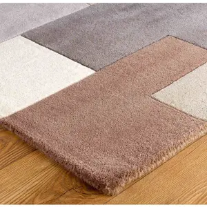 Melrose Lexus Neutral Soft Natural Wool Low Pile Large Area Rug 160/230cm