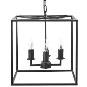 Metal 4 Light Pendant Lamp Black WANCHET