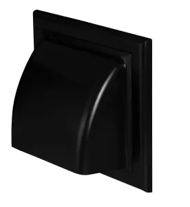 AirTech-UK Cowl Gravity Flap Wall Non-Return Valve Cowl Duct Cover Air Vent Black-100mm