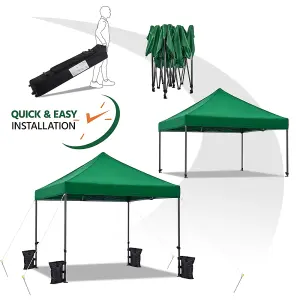 Yaheetech Dark Green 3x3m Heavy Duty Pop Up Gazebo