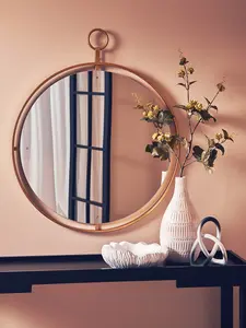 Interiors by Premier Minimalist Wall Mirror With Ring, Versatile Round Shaped Wall Mirror, Compact And Lightweight Wall Mirror