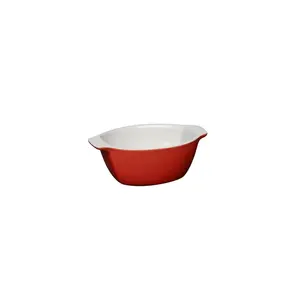 Aimil 0.2 Qt. Stoneware Oval Baking Dish Red