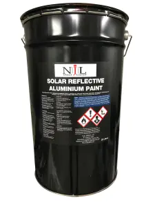 Njl Direct Aluminium Solar Reflective Roof Coat Paint, Protects Felt, Bitumen, Metal 25L