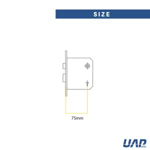 UAP Bathroom Locks - Square Forend - 75mm Backset - Nickel Plated