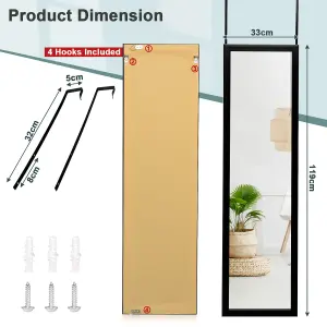 Costway Full Length Mirror Full Body Dressing Mirror Door Over the Door & Wall Hanging