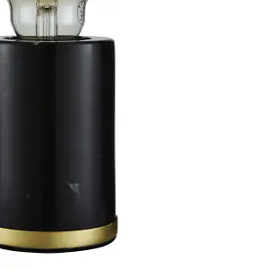 Inlight Cylinder Matt Black Marble effect Table lamp