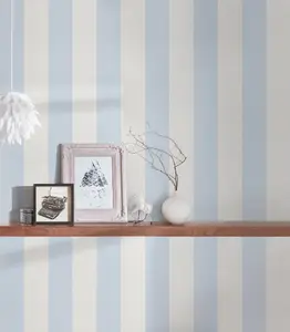 Galerie Maison Charme Blue Stripe Motif Wallpaper Roll