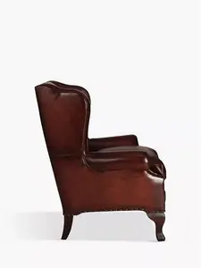 John Lewis Compton Leather Wing Armchair, Hand Antique