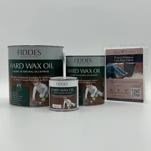 Fiddes Hard Wax Oil, Light Oak 1L + Free Priory Free Cloth