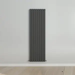 Vertical Anthracite Single Flat Panel Radiator (H) 1800 mm x (W) 544 mm, 4372 BTU.