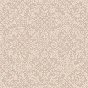 Baroque Sofia Wallpaper Debona Textured Embossed Vinyl Rose Gold White