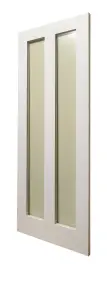 Shaker 2 Panel White Primed Glazed Door 2040 x 826mm