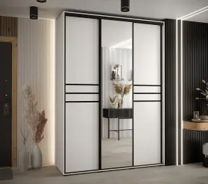 Cannes XI Sliding Door Wardrobe W170cm - Bright White Storage for Contemporary Living