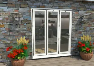 Green & Taylor White Aluminium External Bifolding Doors - 3 Left - 1790 x 2090mm (WxH)