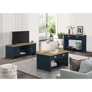 Birlea Highgate Large TV Unit Navy Blue & Oak