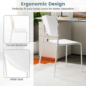 COSTWAY Dining Chair Set of 4 Armless Side Chairs Stackable Kitchen Chairs