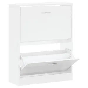 Berkfield Shoe Cabinet High Gloss White 63x24x81 cm Engineered Wood