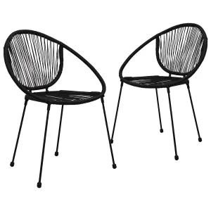 Berkfield Garden Chairs 2 pcs PVC Rattan Black