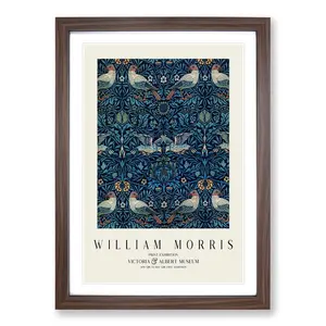 Birds Vol.3 by William Morris - Picture Frame Art Prints Walnut / 48cm H x 36cm W x 2cm D