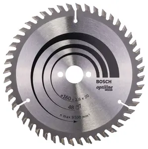 Bosch Professional Optiline Wood Circular Saw Blade - 160 x 20/16 x 2.6mm, 48 Teeth