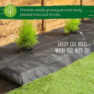 Heavy Duty Weed Control Membrane 2m x 5m - Foldable Barrier Fabric 100gsm for Garden Protection, Landscaping & Pest Prevention