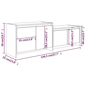 vidaXL TV Cabinet Brown Oak 146.5x35x50 cm Engineered Wood