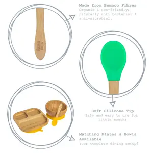 Tiny Dining Bamboo Silicone Tip Spoon - Beige