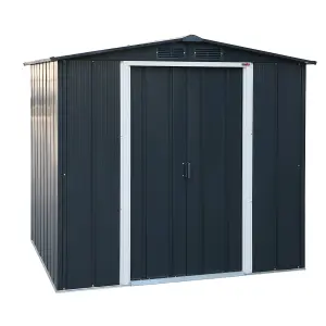 6 x 6 Apex Metal Garden Shed - Anthracite Grey (6ft x 6ft / 6' x 6' / 1.8m x 1.2m)