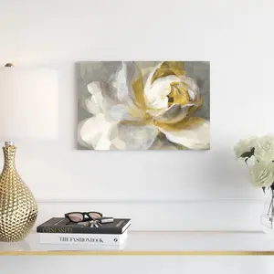 Abstract Rose Gold by Danhui Nai - Wrapped Canvas Painting 30cm H x 46cm W