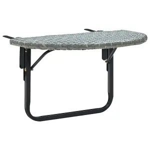 Berkfield Balcony Table Grey 60x60x40 cm Poly Rattan