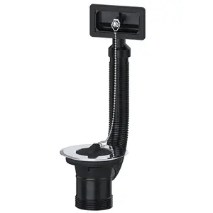 SPARES2GO Sink Waste Combination Overflow Plug with Chain 40mm 1.5" (Square)