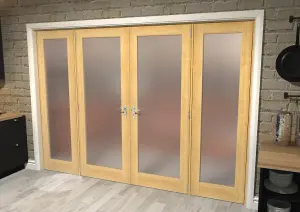 Green & Taylor Oak Shaker 1 Lite Frosted Glass Internal French Door Set - 2302 x 2021 x 133mm (WxHxT)