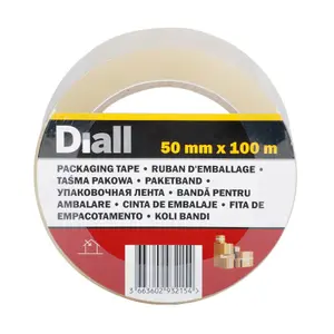 Diall Clear Packing Tape (L)100m (W)50mm