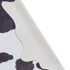 Cowhide Rug, Black White Abstract Rug, 2mm Thick Animal Print Luxurious Rug, Modern Rug for & Dining Room-155cm X 195cm