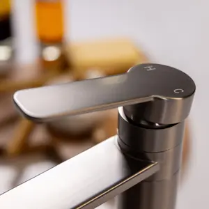 Flode Anka Single Lever Kitchen Tap Mono Design Brushed Steel