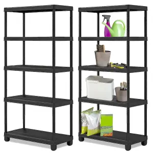 5 Tier Plastic Shelf Home Storage Shelving Unit