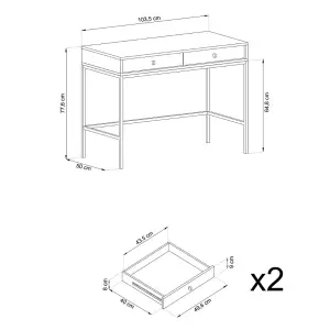 Elegant Mono Desk H780mm W1040mm D500mm in Beige - Stylish Workspace Solution