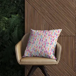 Vertical Abstract Brush Pattern Outdoor Cushion 60cm x 60cm