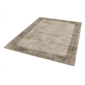 Beige Handmade , Luxurious , Modern , Plain Viscose Rug for Living Room, Bedroom - 160cm X 230cm