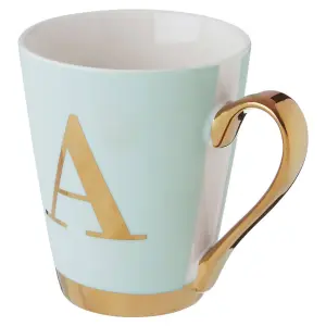 Maison by Premier Mimo Green Frosted Deco A Letter Monogram Mug