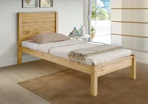 Barton 3ft Single Slatted Bed Frame Solid Waxed Pine