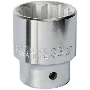 Premium 33mm Forged Steel Drive Socket with 3/4" Square Drive