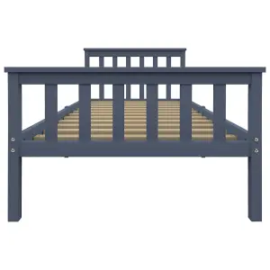 Berkfield Bed Frame Grey Solid Pinewood 100x200 cm