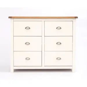 Lovere 6 Drawer Chest of Drawers Chrome Cup Handle