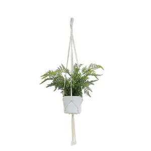 Artificial Fern in Hanging Rope Pot 56cm