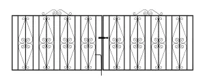 STIRA Metal Scroll Driveway Gate 3658mm GAP x 914mm High ST25ZP